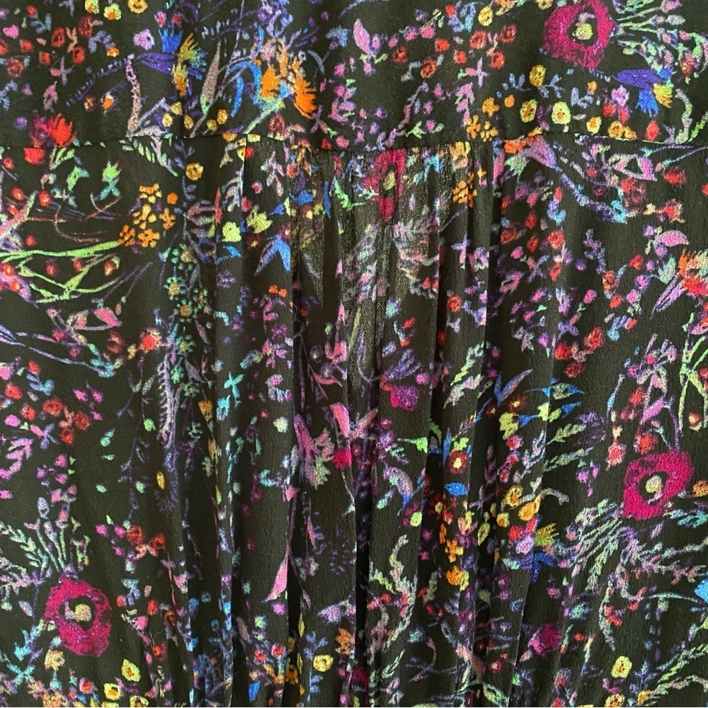 Anthropologie Maeve Black Floral Leopard Print Morgan Wrap Dress 6 - Picture 11 of 16